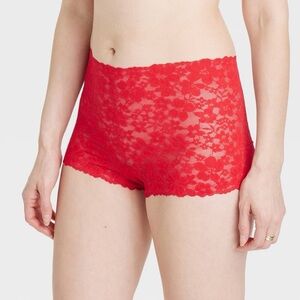 Women's Allover Lace Boy Shorts - Auden Red size Small (4-6)
